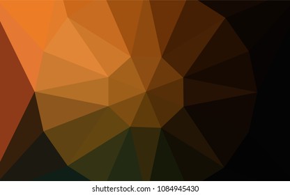Dark Orange vector low poly texture with a diamond. Triangular geometric sample with gradient.  Textured pattern for your backgrounds.