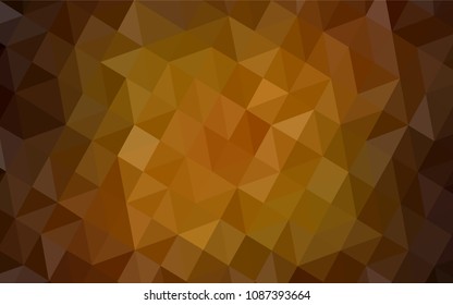 Dark Orange vector low poly texture. A completely new color illustration in a polygonal style. Brand new design for your business.