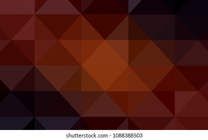 Dark Orange vector low poly cover. Shining colorful illustration with triangles. Polygonal design for your web site.