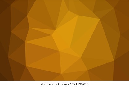 Dark Orange vector low poly cover. Triangular geometric sample with gradient.  That pattern can be used as a part of a brand book.