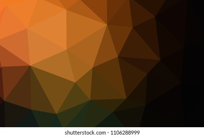 Dark Orange vector low poly layout. Colorful abstract illustration with triangles. Template for cell phone's backgrounds.
