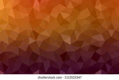 Dark Orange vector low poly texture. Creative geometric illustration in Origami style with gradient. Polygonal design for your web site.