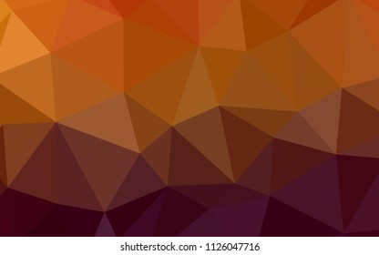 Dark Orange vector low poly layout. Geometric illustration in Origami style with gradient.  New template for your brand book.