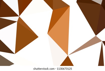 Dark Orange vector low poly cover. Elegant bright polygonal illustration with gradient. Best triangular design for your business.