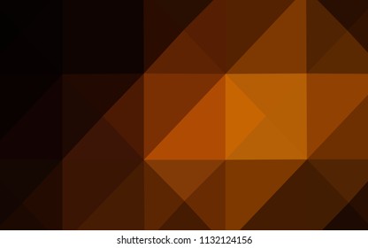 Dark Orange vector low poly layout. Triangular geometric sample with gradient.  Brand-new design for your business.