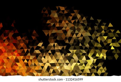 Dark Orange vector low poly background. Triangular geometric sample with gradient.  A new texture for your design.