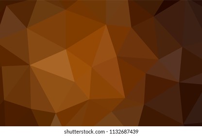 Dark Orange vector low poly cover. Glitter abstract illustration with an elegant triangles. Polygonal design for your web site.