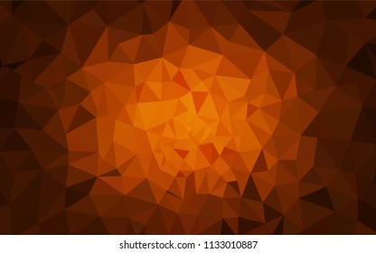 Dark Orange vector low poly texture. Colorful abstract illustration with triangles. Polygonal design for your web site.
