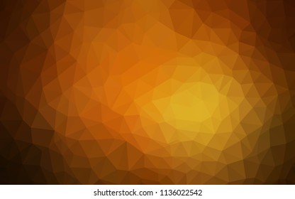 Dark Orange vector low poly cover. Elegant bright polygonal illustration with gradient. New template for your brand book.