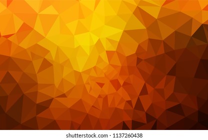 Dark Orange vector low poly layout. Elegant bright polygonal illustration with gradient. A new texture for your web site.