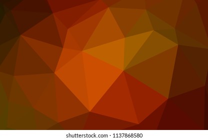 Dark Orange vector low poly layout. A completely new color illustration in a polygonal style. Triangular pattern for your design.