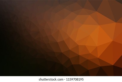 Dark Orange vector low poly texture. Shining illustration, which consist of triangles. The textured pattern can be used for background.