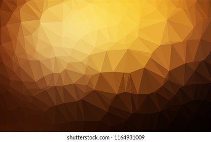 Dark Orange vector low poly cover. Geometric illustration in Origami style with gradient.  Triangular pattern for your business design.