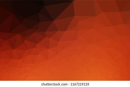Dark Orange vector low poly texture. A completely new color illustration in a vague style. Triangular pattern for your business design.