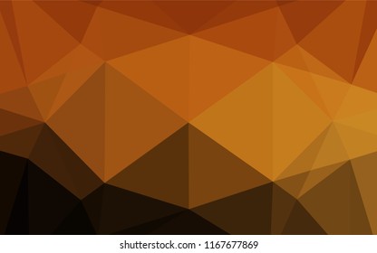 Dark Orange vector low poly cover. An elegant bright illustration with gradient. The completely new template can be used for your brand book.