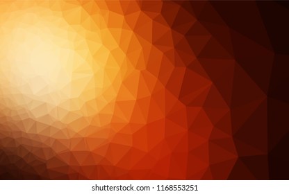 Dark Orange vector low poly texture. Glitter abstract illustration with an elegant design. Triangular pattern for your business design.