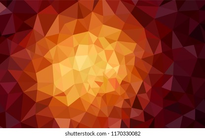 Dark Orange vector low poly cover. Elegant bright polygonal illustration with gradient. A completely new design for your leaflet.