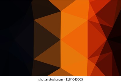 Dark Orange vector low poly cover. Creative geometric illustration in Origami style with gradient. The elegant pattern can be used as part of a brand book.