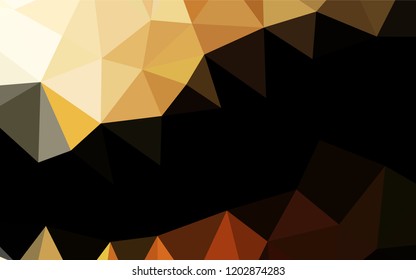 Dark Orange vector low poly texture. Triangular geometric sample with gradient.  A completely new template for your business design.