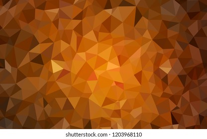Dark Orange vector low poly layout. Glitter abstract illustration with an elegant triangles. Polygonal design for your web site.