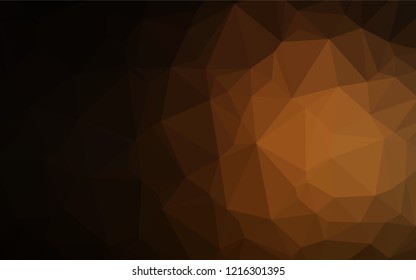 Dark Orange vector low poly cover. Brand new colored illustration in blurry style with gradient. A new texture for your design.