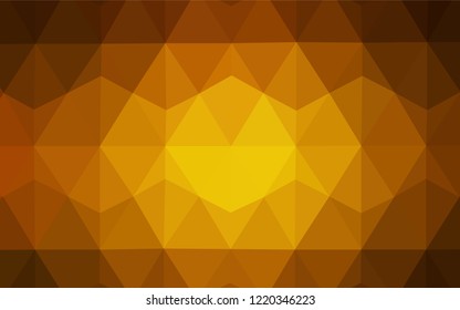 Dark Orange vector low poly cover. Geometric illustration in Origami style with gradient.  Template for cell phone's backgrounds.