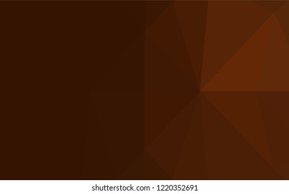 Dark Orange vector low poly cover. Shining illustration, which consist of triangles. A completely new template for your business design.