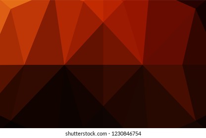 Dark Orange vector low poly layout. Colorful illustration in abstract style with gradient. Triangular pattern for your business design.