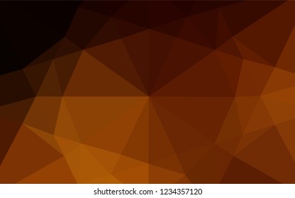 Dark Orange vector low poly layout. Geometric illustration in Origami style with gradient.  The template can be used as a background for cell phones.
