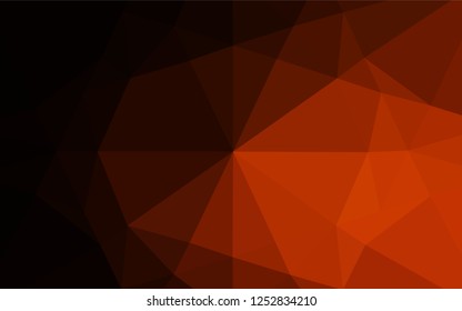 Dark Orange vector low poly texture. A vague abstract illustration with gradient. Brand new style for your business design.