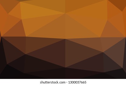 Dark Orange vector low poly texture. Shining illustration, which consist of triangles. Polygonal design for your web site.