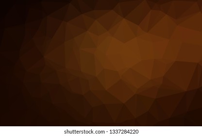 Dark Orange vector low poly cover. Modern geometrical abstract illustration with gradient. Brand new style for your business design.