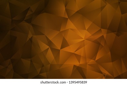 Dark Orange vector low poly background. A completely new color illustration in a polygonal style. Polygonal design for your web site.