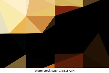Dark Orange vector low poly cover. Geometric illustration in Origami style with gradient. Template for your brand book.