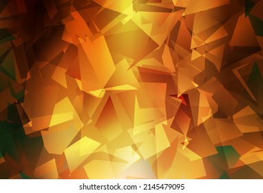 Dark Orange vector low poly texture. A sample with polygonal shapes. Completely new template for your banner.