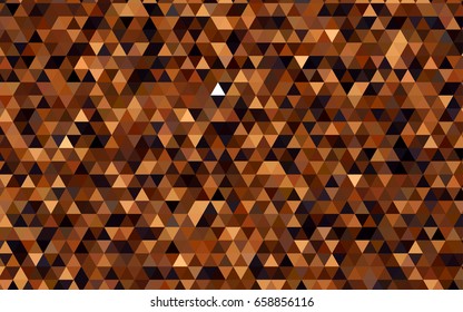 Dark Orange vector low poly background. Creative illustration in halftone style with gradient. Triangular pattern for your business design.