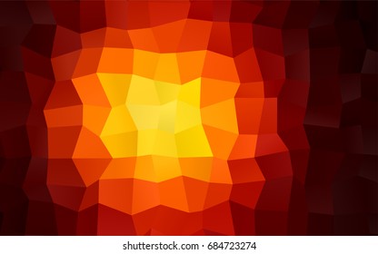 Dark Orange vector low poly background. A sample with a polygonal design. Illustration in polygonal style with repeating squares