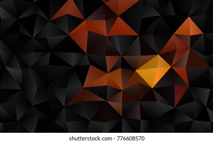Dark Orange vector low poly template. Creative illustration in halftone style with gradient. The textured pattern can be used for background.