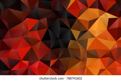 Dark Orange vector low poly template. Modern geometrical abstract illustration with gradient. The polygonal design can be used for your web site.