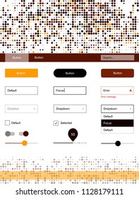 Dark Orange vector Material Design Kit with dots. Decorative ui kit design in abstract style with colorful dots. This sample is for your landing page.