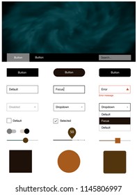 Dark Orange vector Material Design Kit with stars. Colorful Style guide with stars on abstract background. This sample is for your landing page.