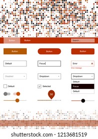 Dark Orange vector Material Design Kit with dots. Decorative ui kit design in abstract style with colorful dots. This sample is for your website.