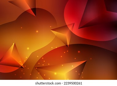 Vector de naranja oscuro Ilustración colorida abstracta moderna con esferas y líneas. Ilustración abstracta brillante con gotas borrosas de lluvia. Plantilla moderna para la página de inicio.