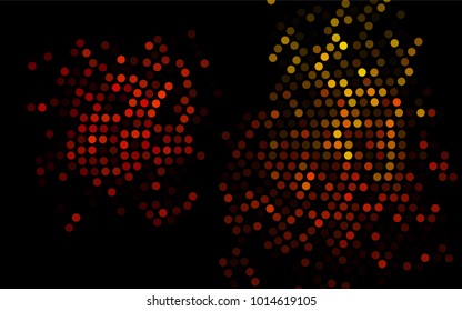 Dark Orange vector modern geometrical circle abstract background. Dotted texture template. Geometric pattern in halftone style with gradient. 