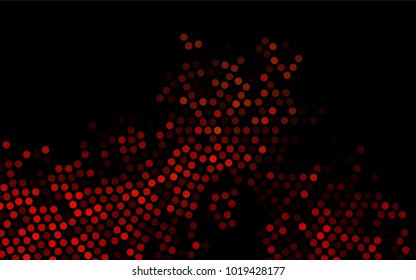 Dark Orange vector modern geometrical circle abstract background. Dotted texture template. Geometric pattern in halftone style with gradient. 