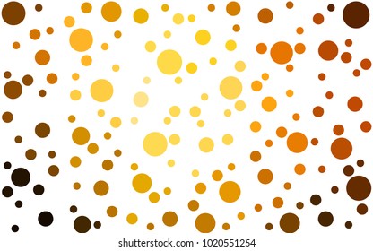 Dark Orange vector modern geometrical circle abstract background. Dotted texture template. Geometric pattern in halftone style with gradient. 
