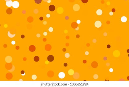 Dark Orange vector modern geometrical circle abstract background. Dotted texture template. Geometric pattern in halftone style with gradient. 