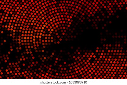 Dark Orange vector modern geometrical circle abstract background. Dotted texture template. Geometric pattern in halftone style with gradient. 