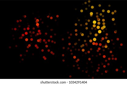 Dark Orange vector modern geometrical circle abstract background. Dotted texture template. Geometric pattern in halftone style with gradient. 