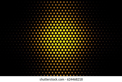 Dark Orange vector modern geometrical circle abstract background. Dotted texture template. Geometric pattern in halftone style with gradient. 